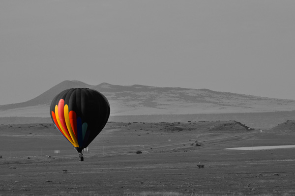 Hot air balloon south of Raton during the 2013 Santa Fe Trail Balloon Rally